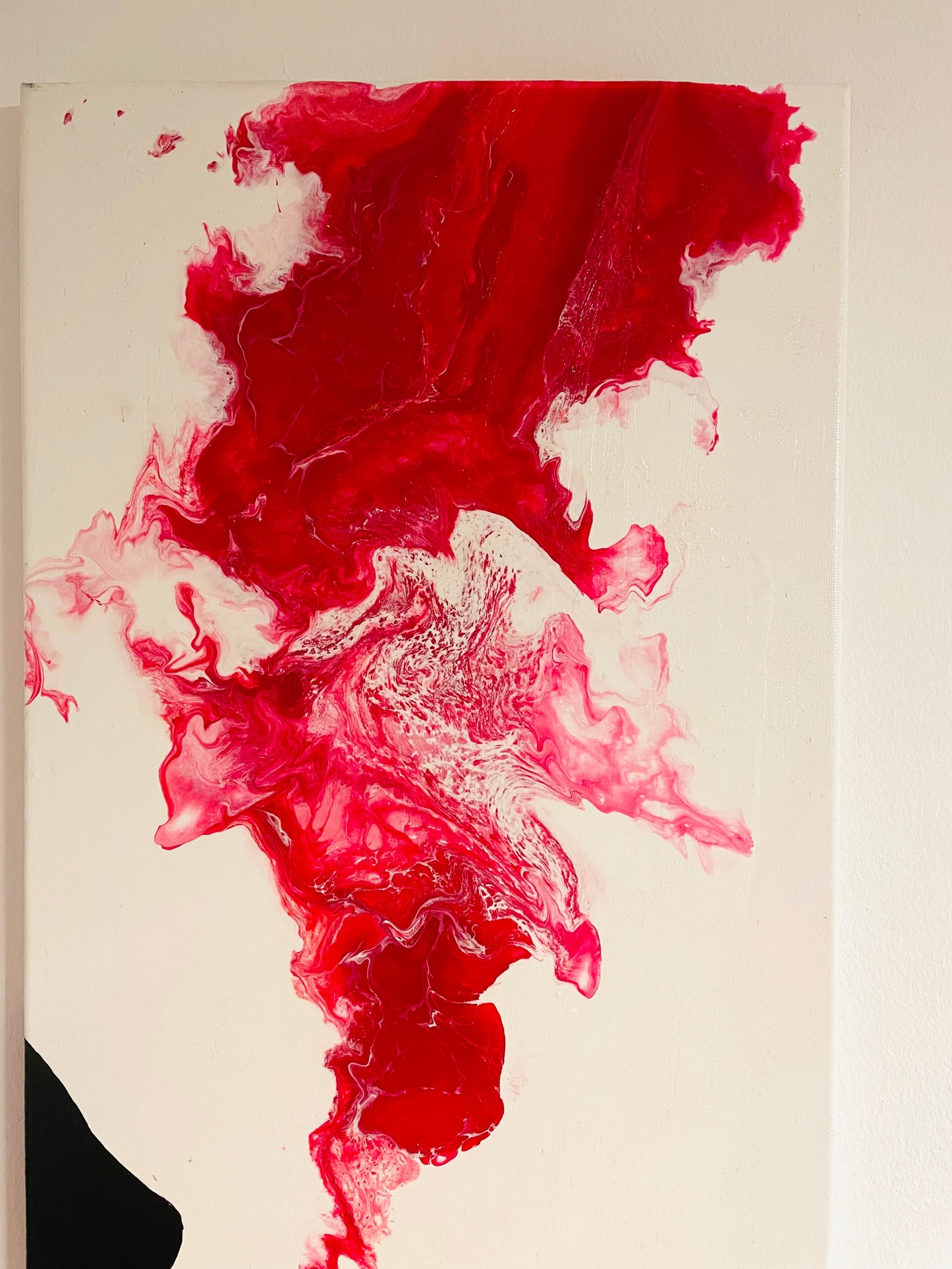 Acrylbild red Lipstick 30x60 Pouring Gemälde