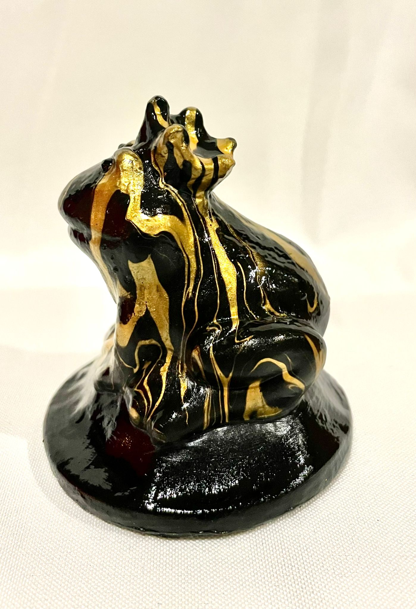 Golden Frog King Skulptur Deko Figur