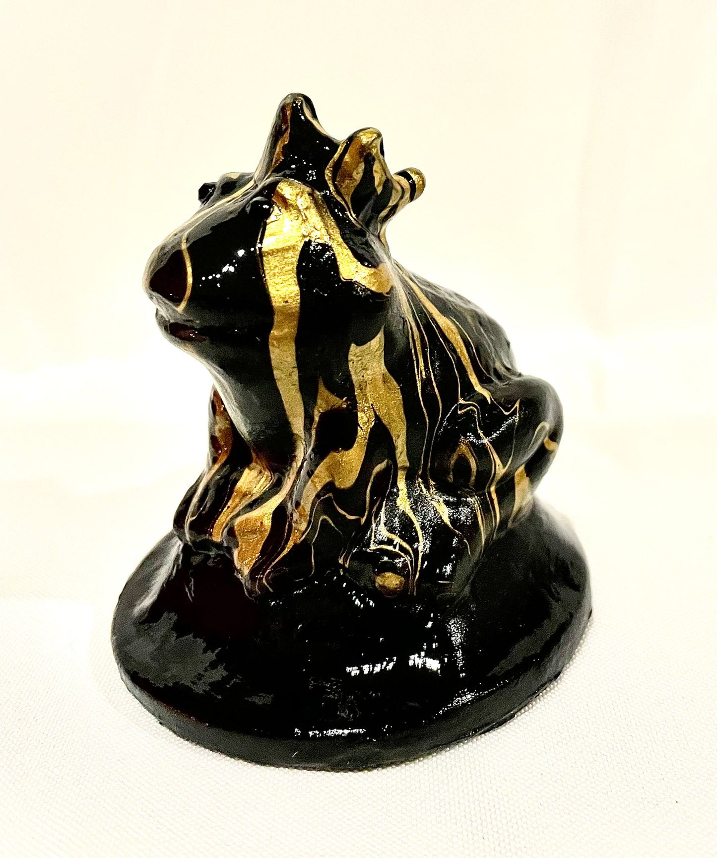 Golden Frog King Skulptur Deko Figur