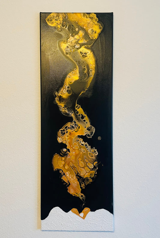 Acrylbild Golden blow Pouring