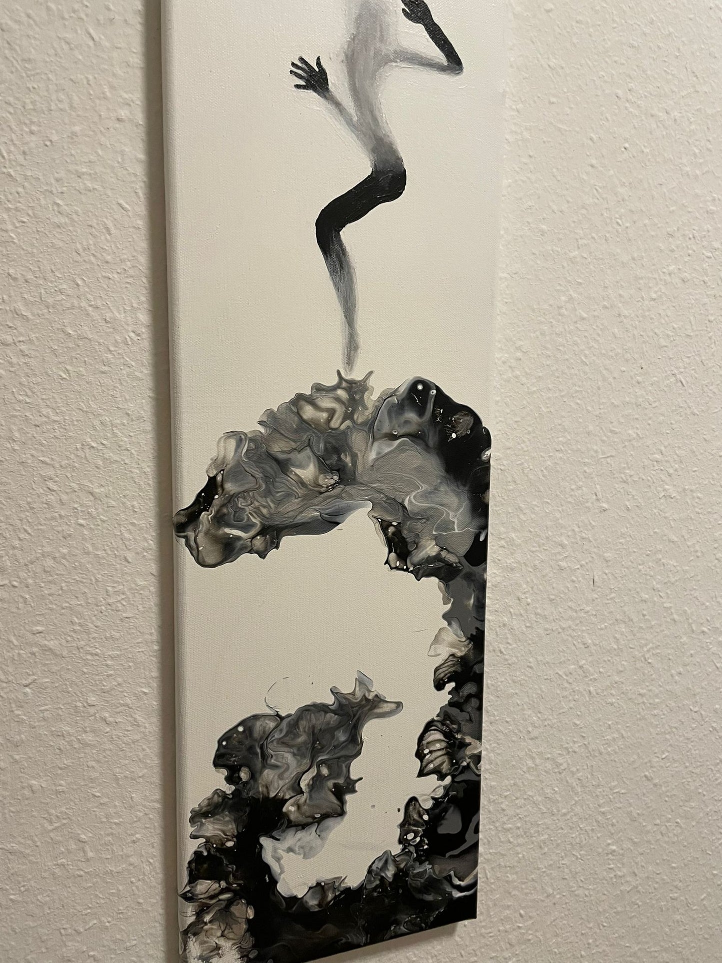 Outbreak Acrylbild Pouring Frau schwarz weiß